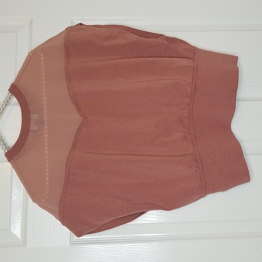 Express Womens Pink Short Sleeve  Sweater Top - Picture 8 of 14